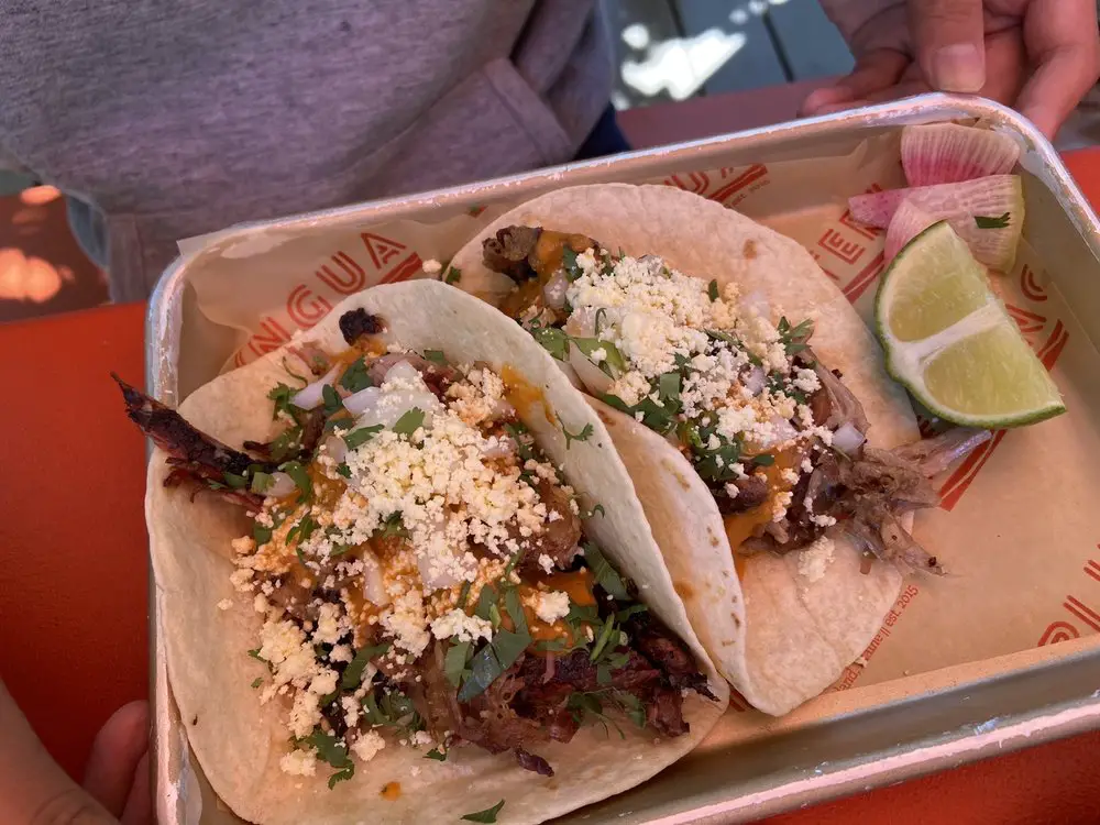 Pork canitas tacos