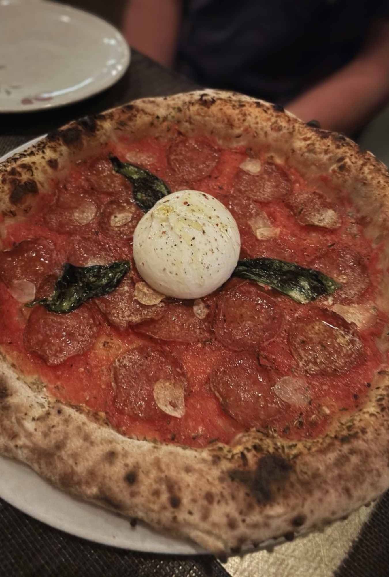 burrata pizza at Figidini's in Providence, RI