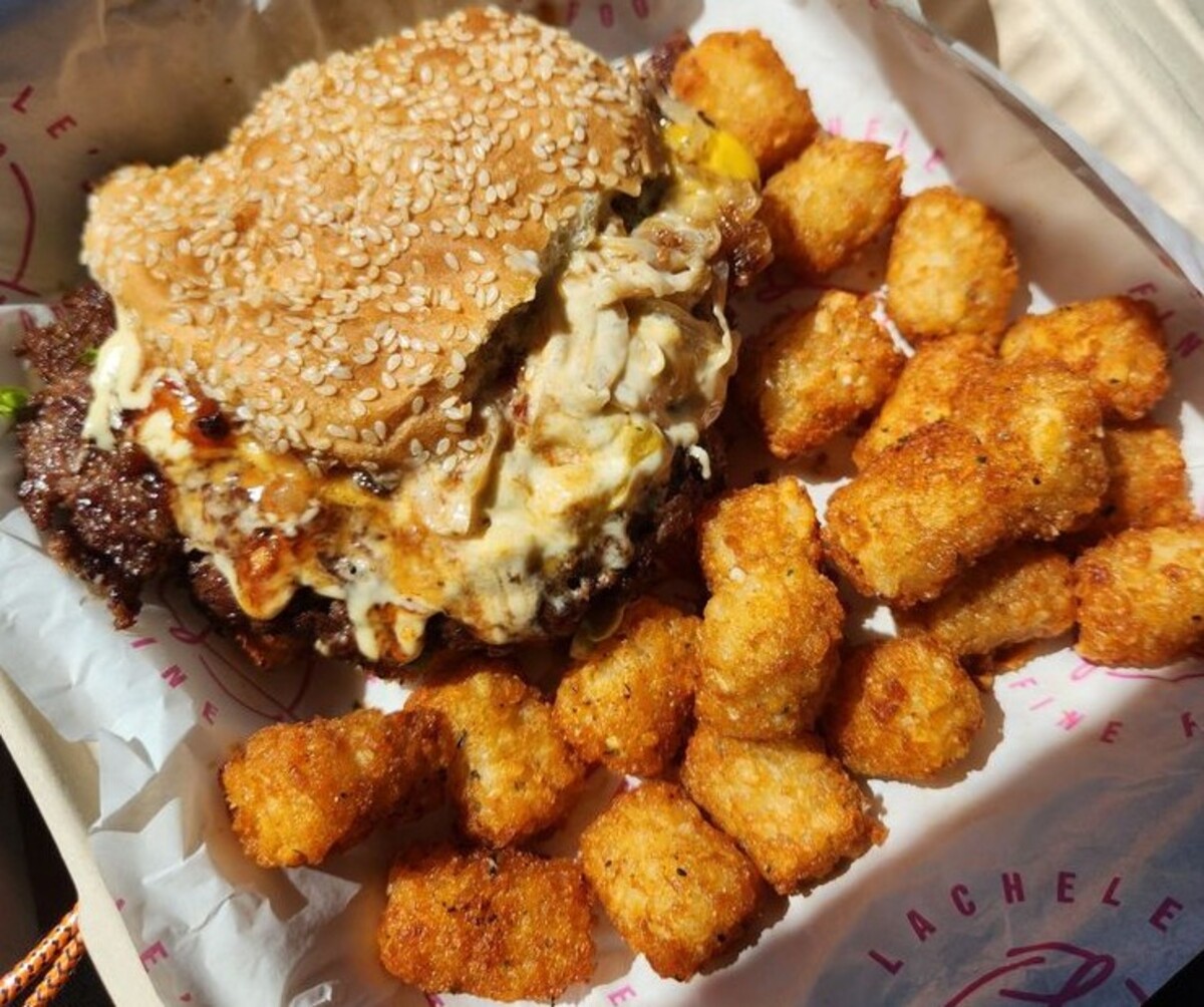 uncle denny burger at Lachele’s Fine Foods located in Des Moines.