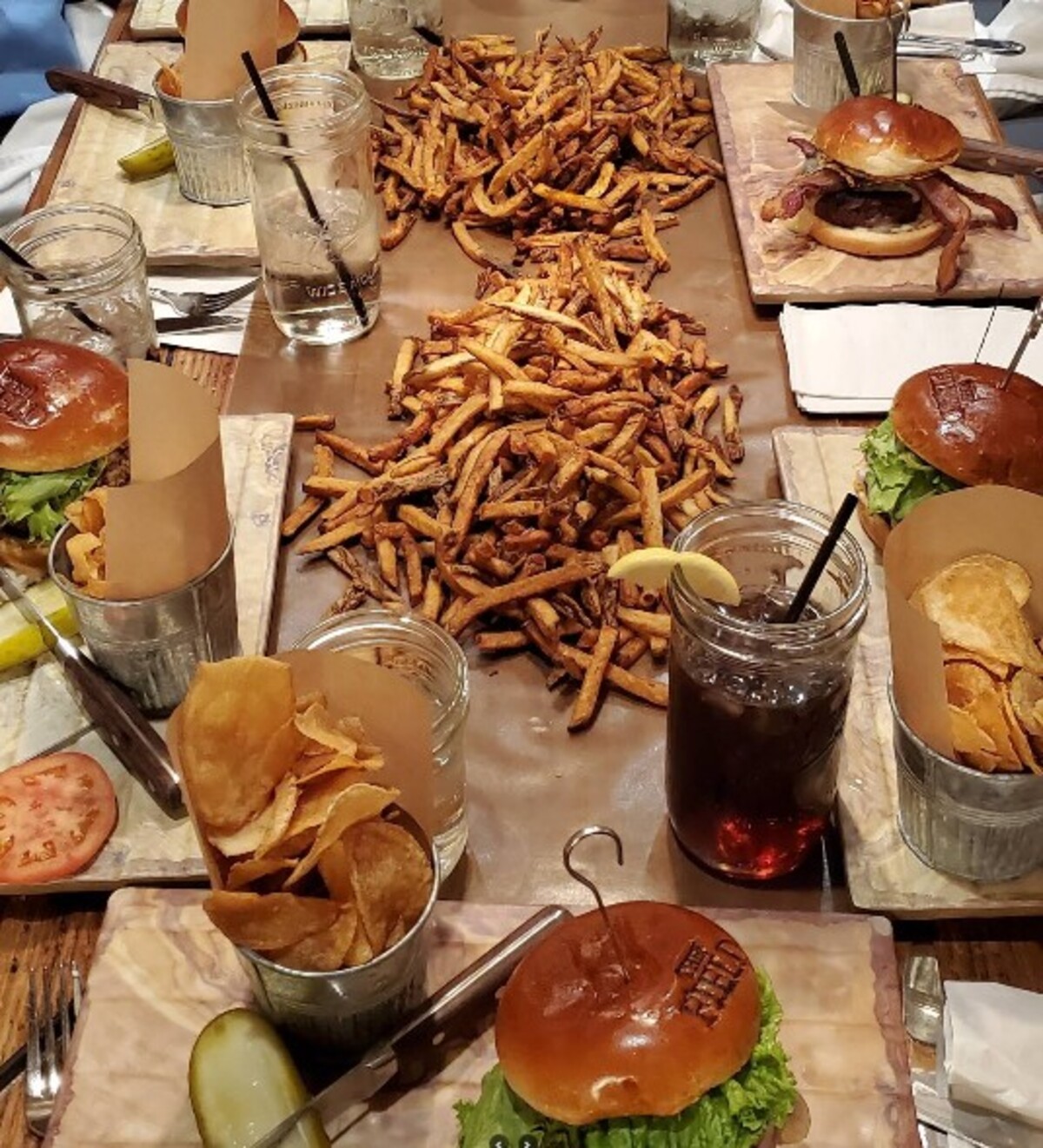 Food at The Field Burger and Tap located in State College, PA.