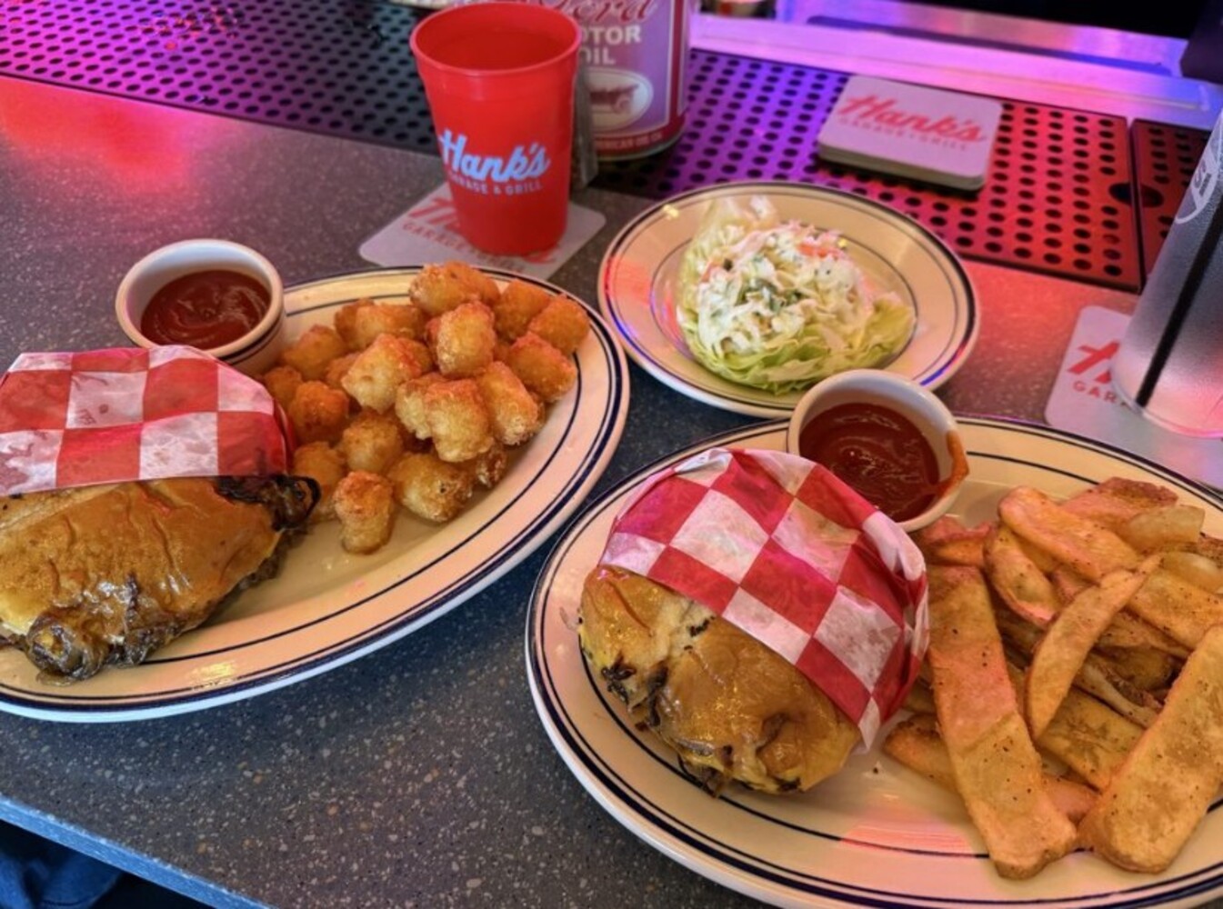 Food at Hank’s Garage & Grill located in Shawnee, KS. 