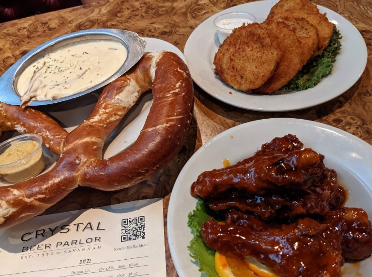 Food at Crystal Beer Parlor located in Savannah, GA.  