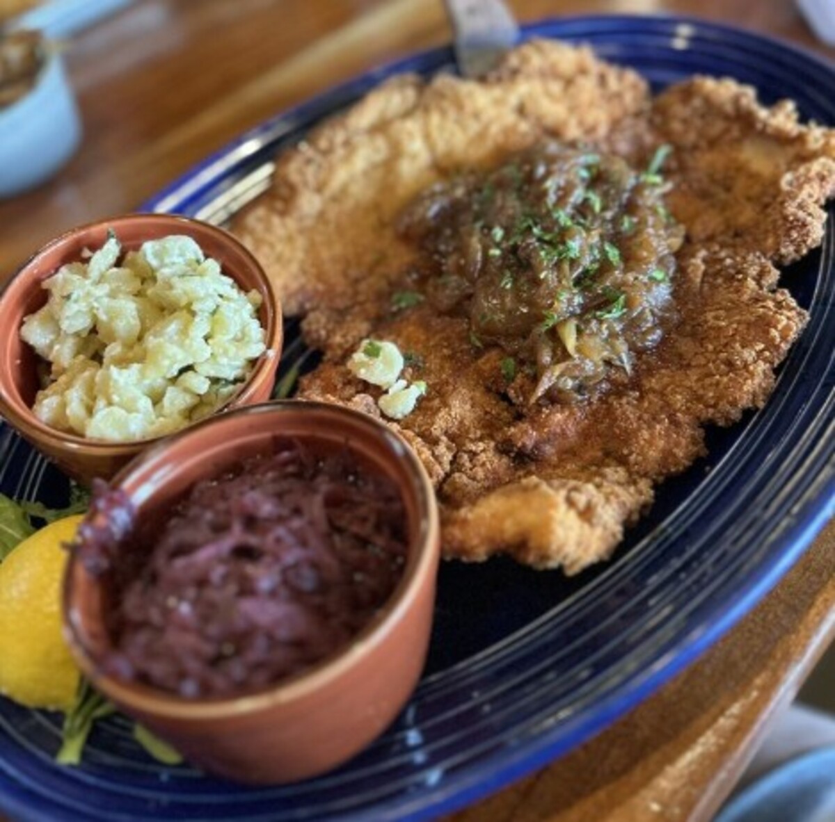 Food at Bahnhof WVrsthaus & Biergarten located in Huntington, WV. 