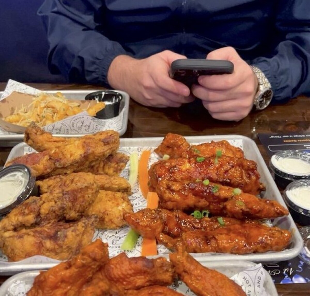 Food at Wing Spot located in Redding, CA.