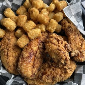 Food at The Dirty Bird located in Jackson, MI.