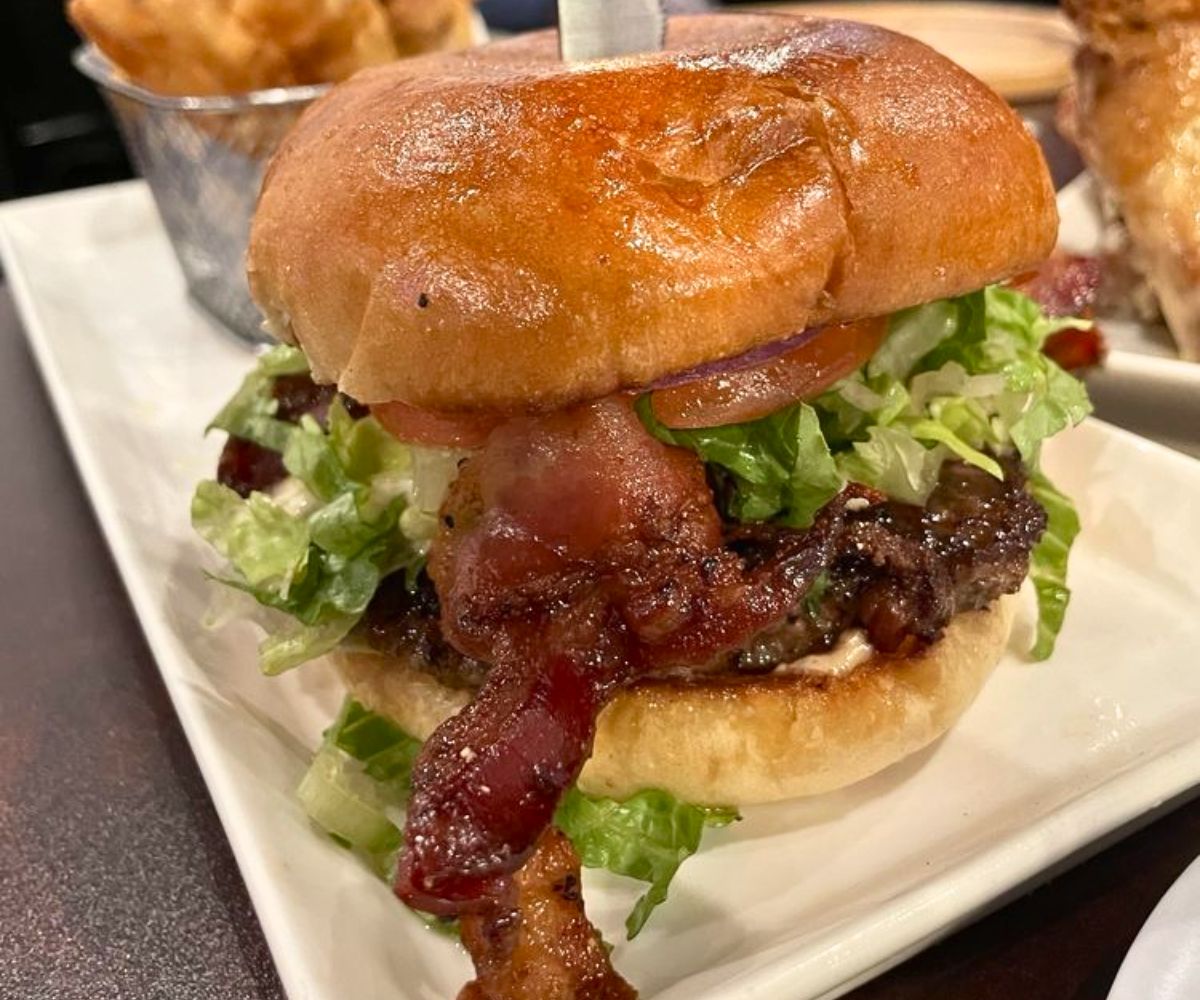 Black & Blue Burger at Da Burger Wing Hub in Wahiawa, Hawaii