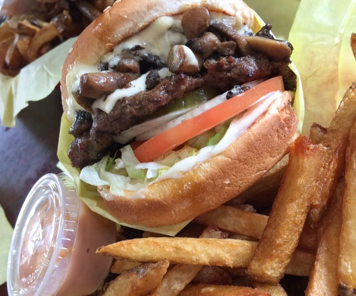 Mushroom Burger at Burger Express in Federal Way, WA