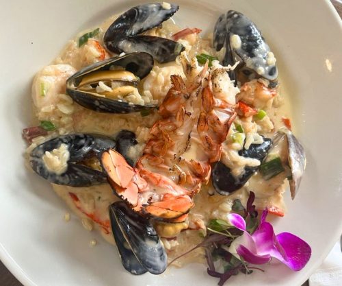 Seafood Risotto at Allison's Restaurant in Kennebunkport, Maine