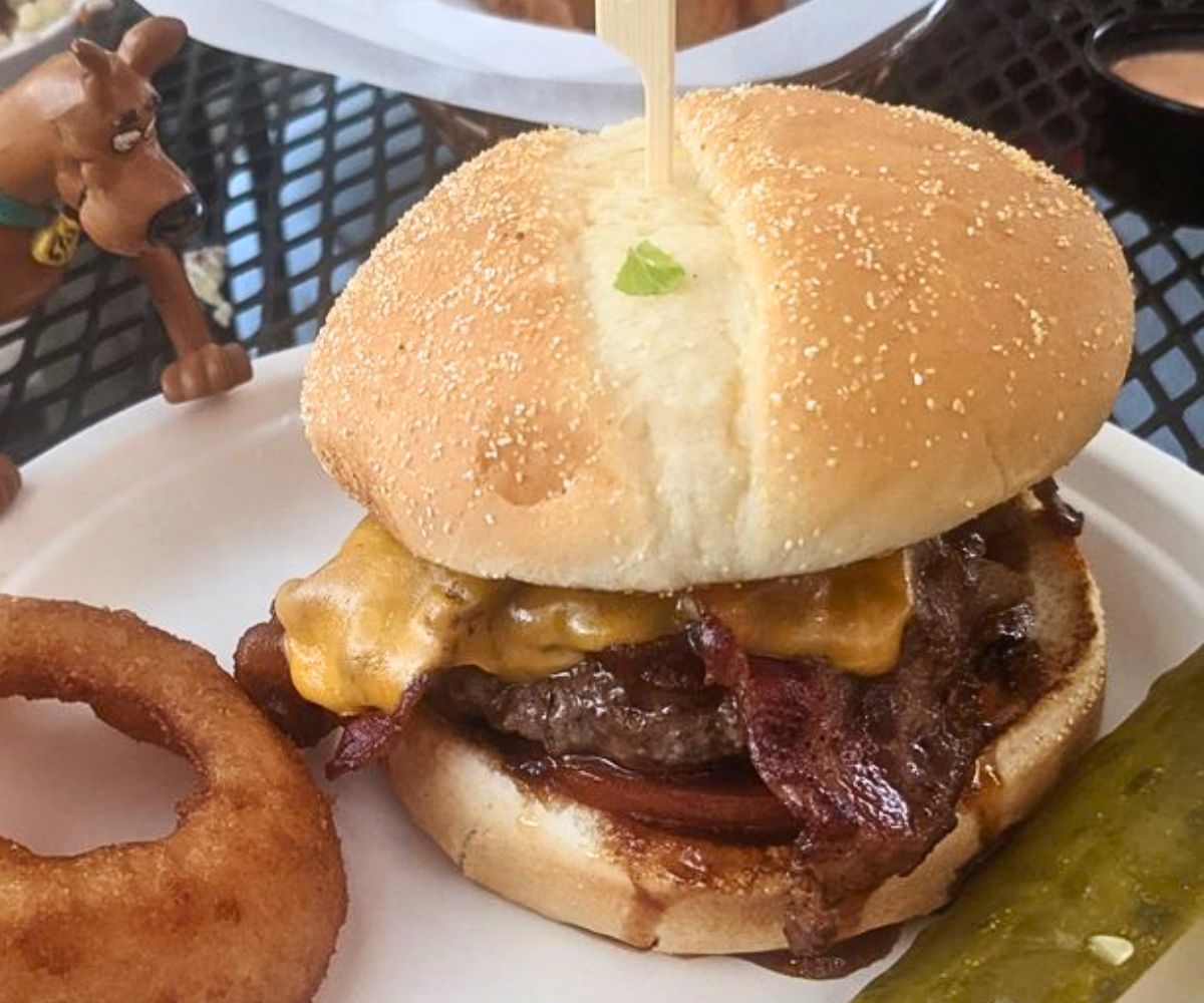 The Honey Bourbon Bacon Burger at Jaspers Cafe in Medford, Oregon