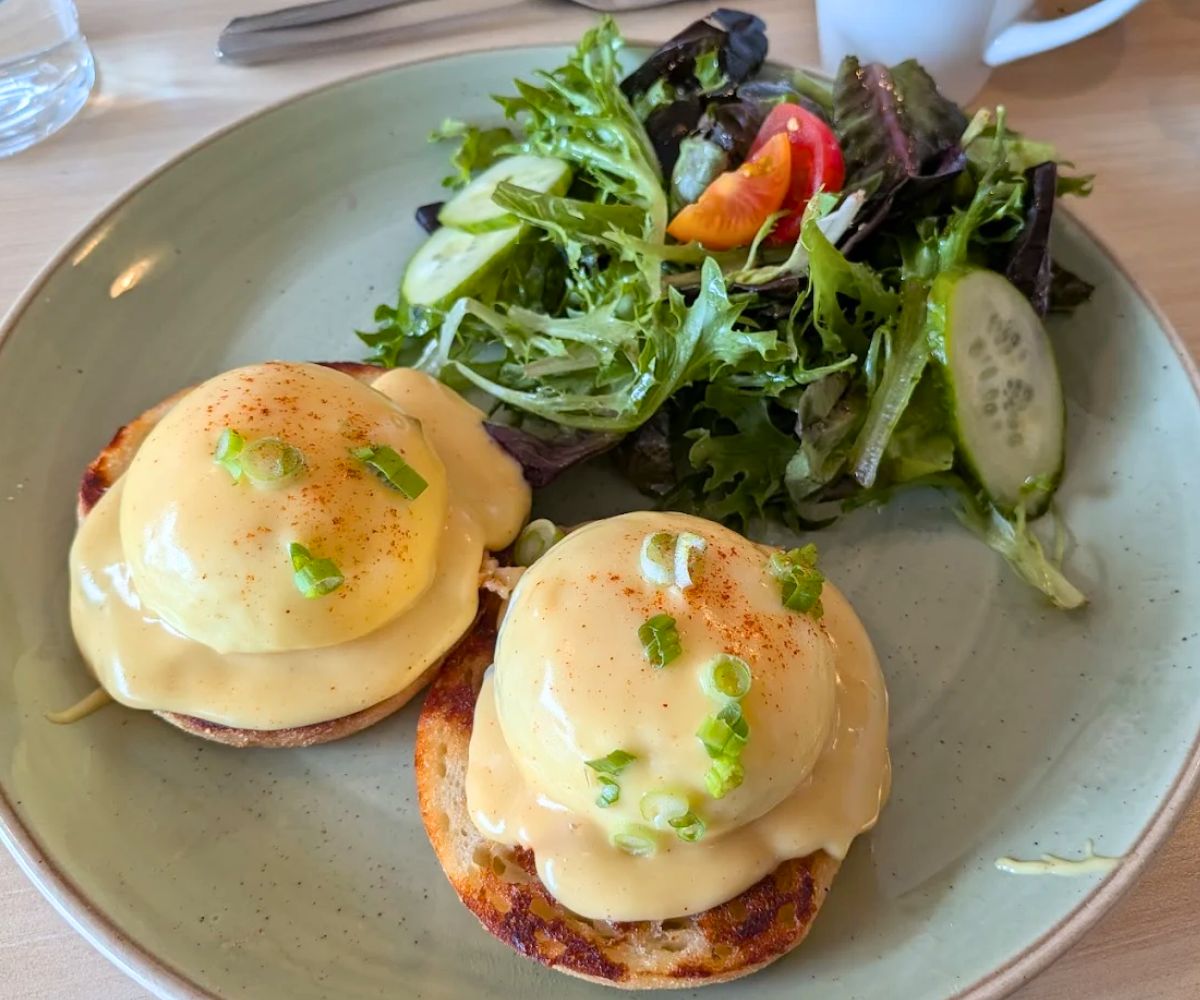 Eggs Benedict at orchid brunch in Livonia, MI