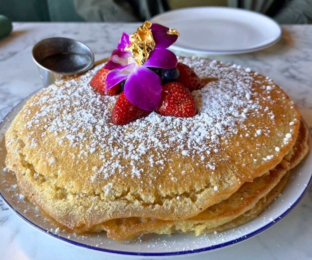 24K Gold Pancakes at Breakfast at Barney's in Atlanta, Georgia