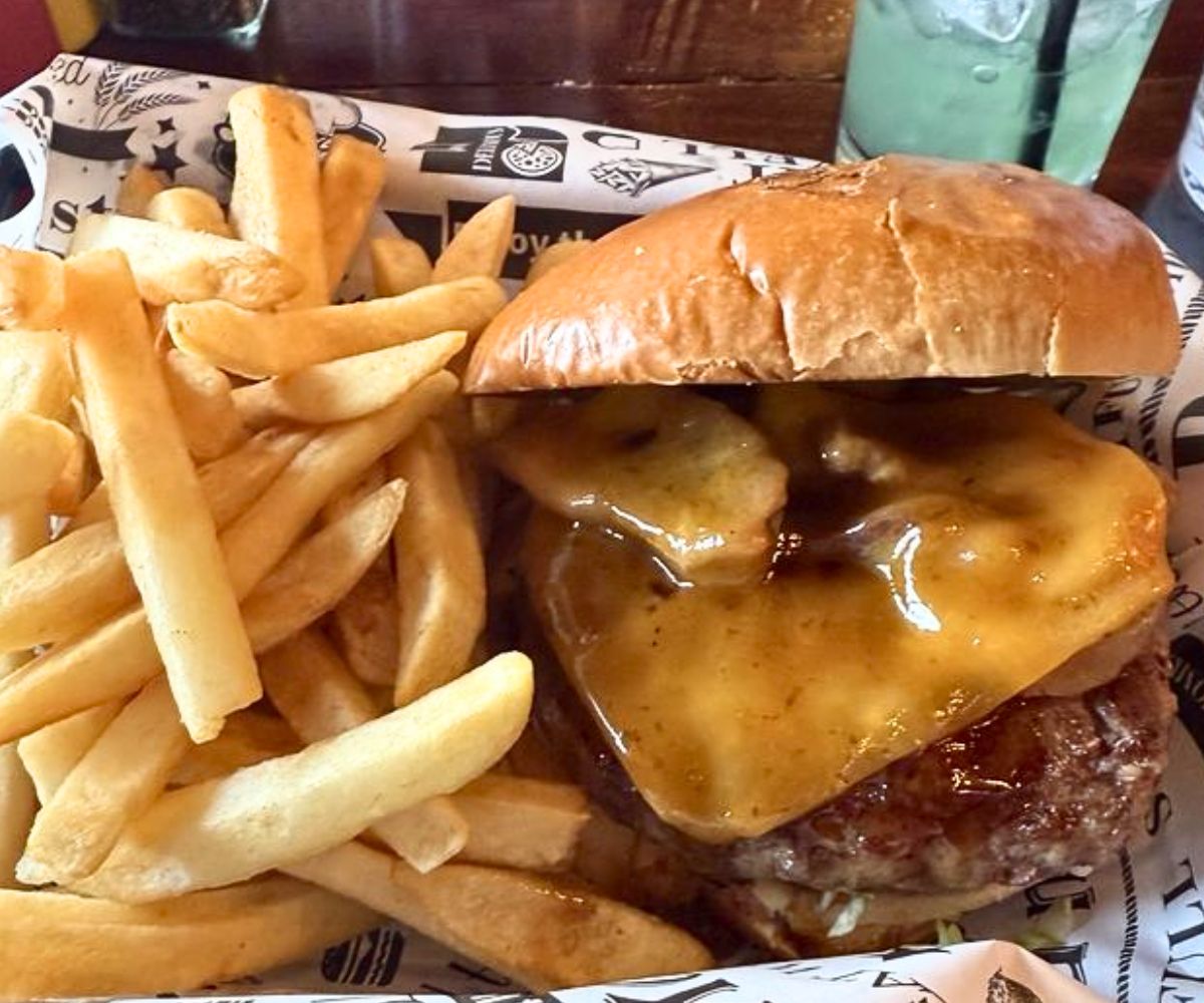 Bourbon BBQ Burger at Game On Bar & Lounge in Shelby Township, MI