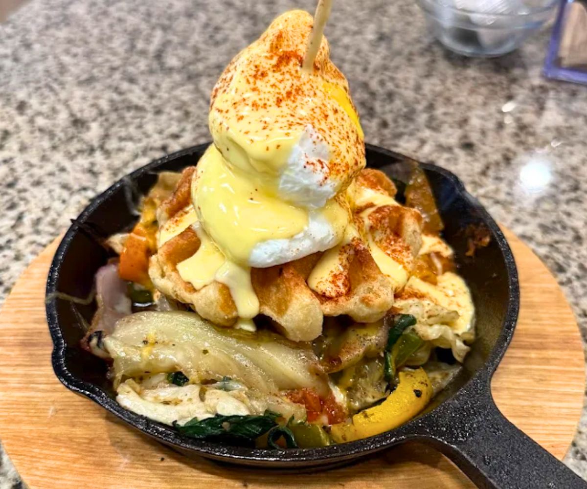 Savory Waffle with Hollandaise at D' Road Cafe in Montgomery, AL