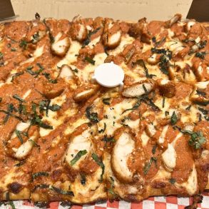 Vodka Chicken Parm Pizza at Smash and Slice in Las Vegas, Nevada