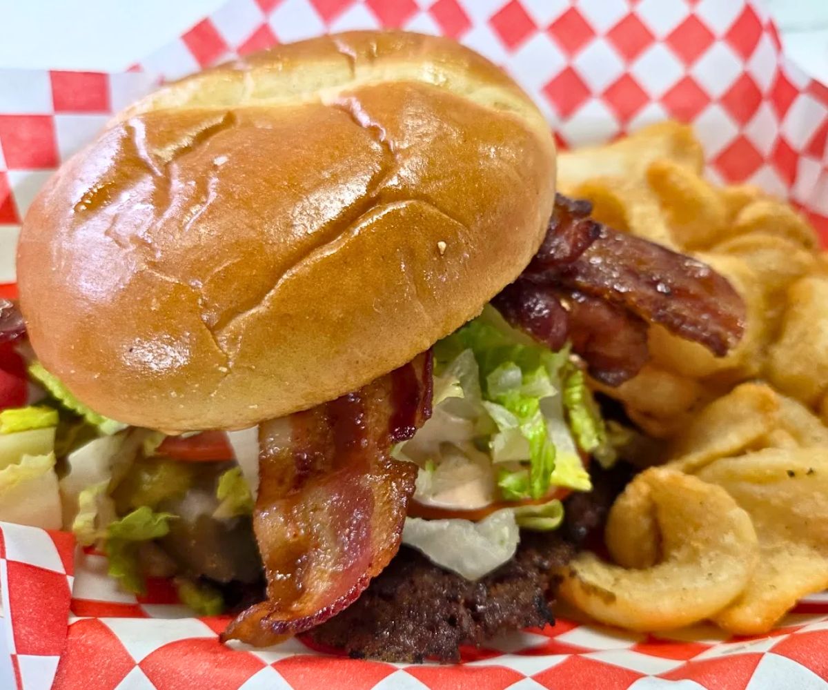 bacon smashburger at Smash and Slice in Las Vegas, NV