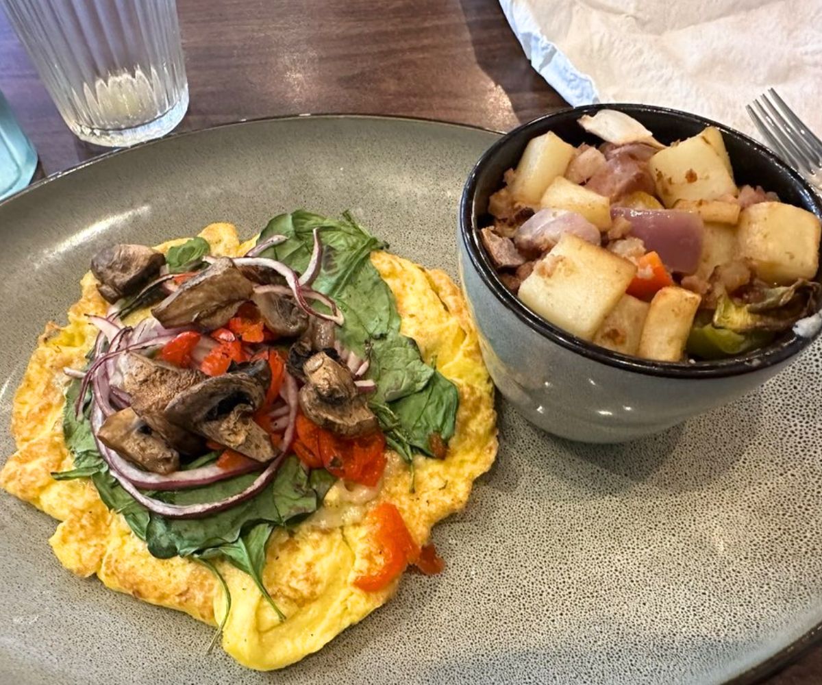 open-faced omelette at The Parsonage in Jonesboro, Arkansas