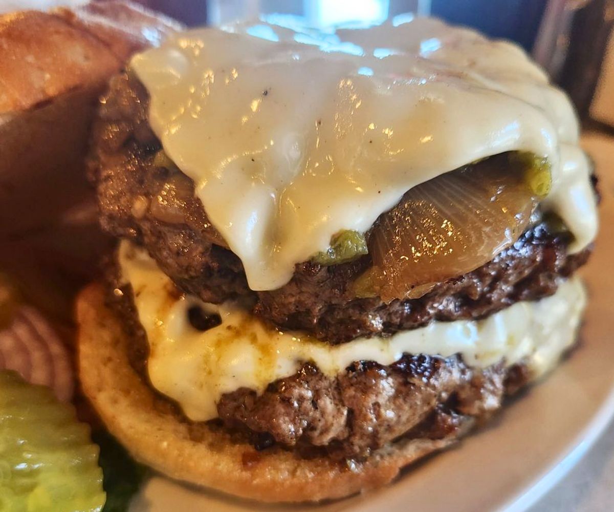 double burger at Santa Fe Bite in Santa Fe, NM
