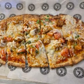 Spicy Chicken Flatbread at The Starving Rooster in Minot, North Dakota