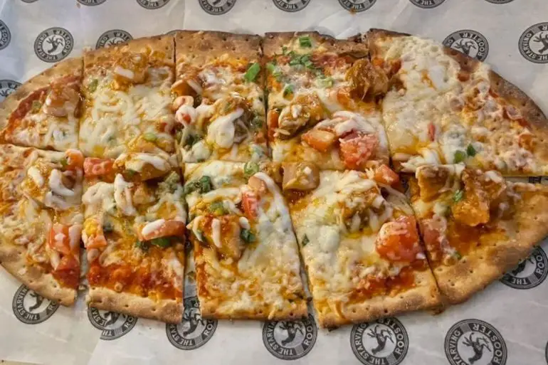 Spicy Chicken Flatbread at The Starving Rooster in Minot, North Dakota