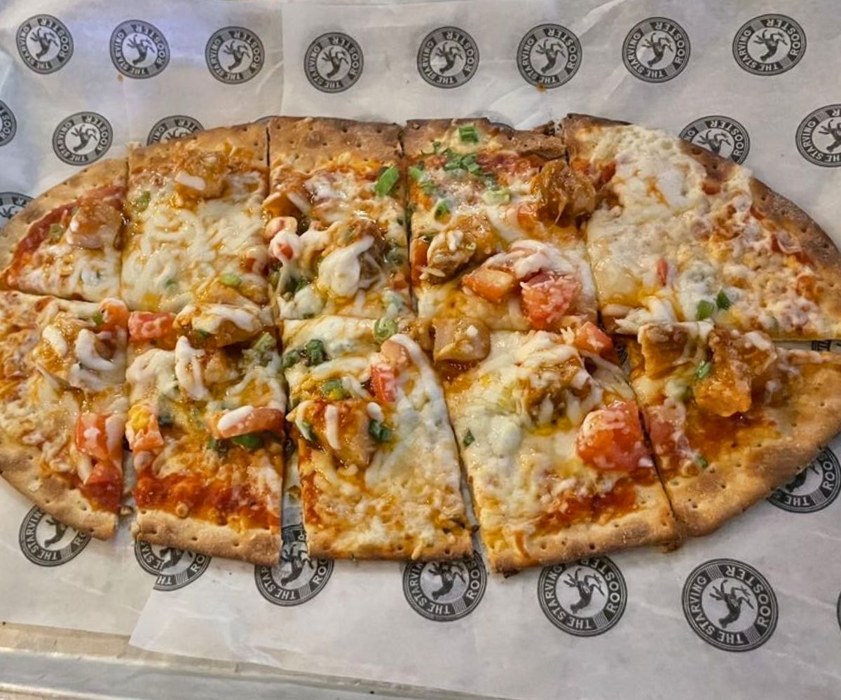 Spicy Chicken Flatbread at The Starving Rooster in Minot, North Dakota