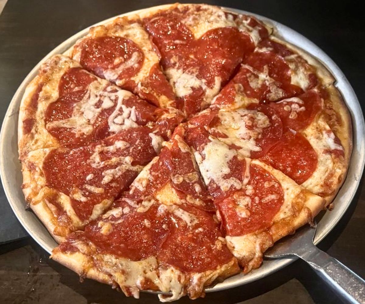 Double Pepperoni Pizza at Tamarack Alehouse & Grill in Lakeside, MT