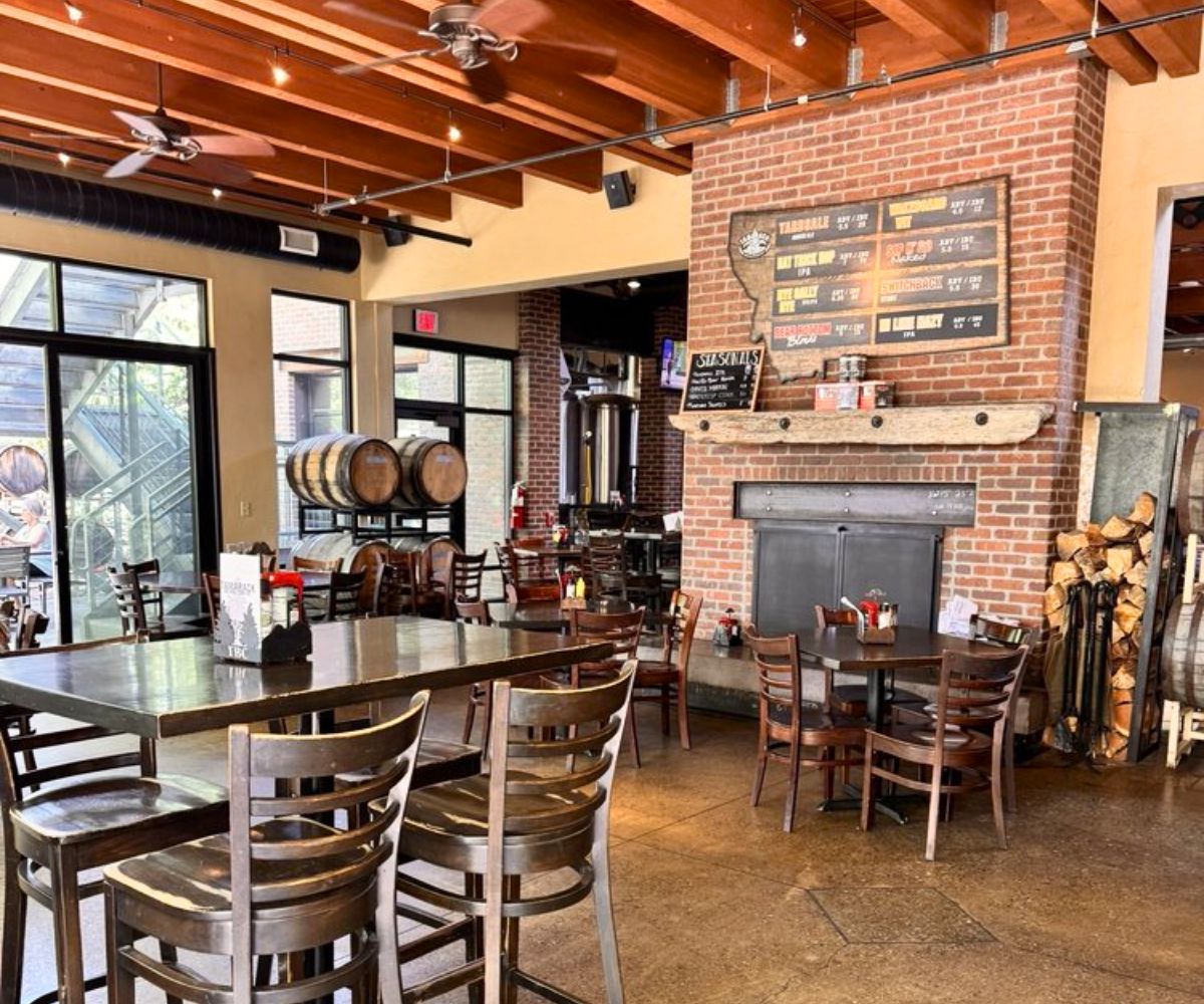 interior of Tamarack Alehouse & Grill in Lakeside, Montana