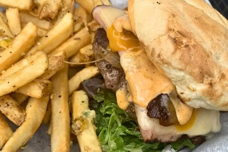 Pig Pen Burger at Lucky's Iron Door Roadhouse in West Jordan, Utah