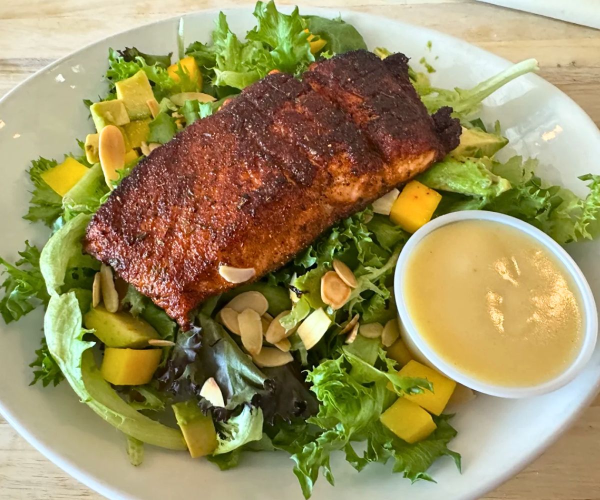 Mango Salmon Salad at The Cutting Edge Cafe in Chesapeake, Virginia