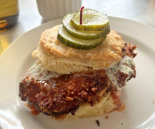 Fried Chicken Biscuit at The Essential in Birmingham, AL