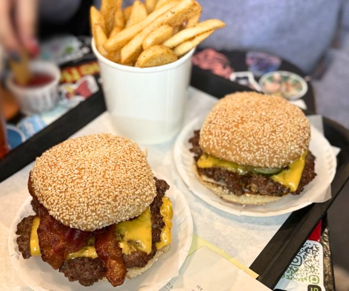 burgers and fries at There There in Providence, RI