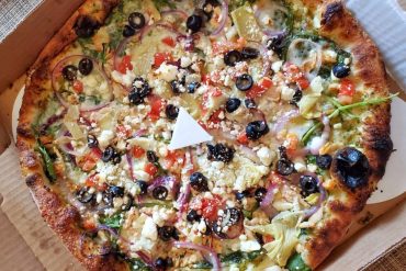 The Mediterranean Pizza at Flat Earth Pizza in Carson City, NV
