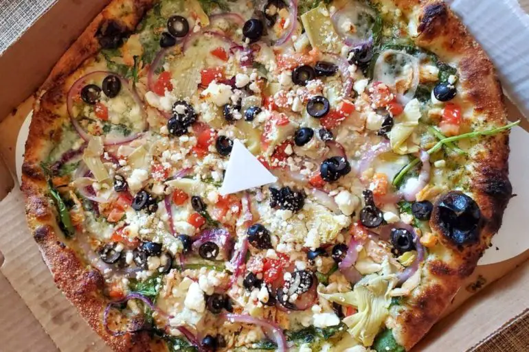 The Mediterranean Pizza at Flat Earth Pizza in Carson City, NV