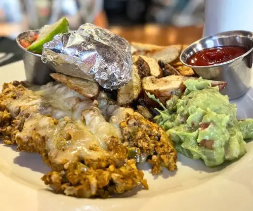 Chorizo and Eggs at Uptown Cafe in Bloomington, Indiana