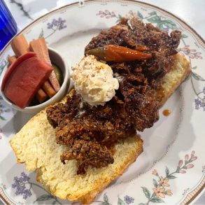 Hot Honey Chicken Biscuit at Peach Blossom Eatery in Newark, DE