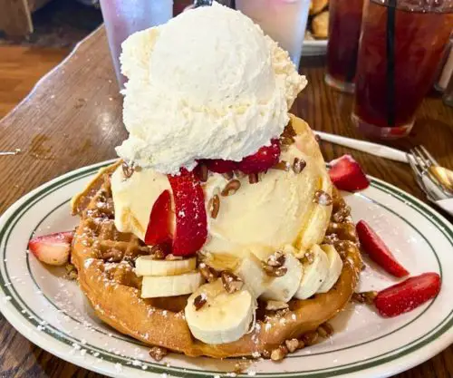 Piccadilly Waffle at Cottage Cafe in Spokane Valley, Washington