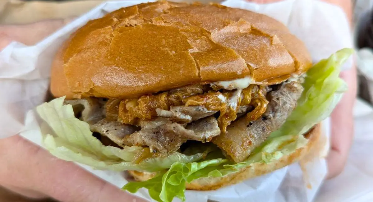 Samgyeopsal Burger at Burger Seoul in Tacoma, Washington