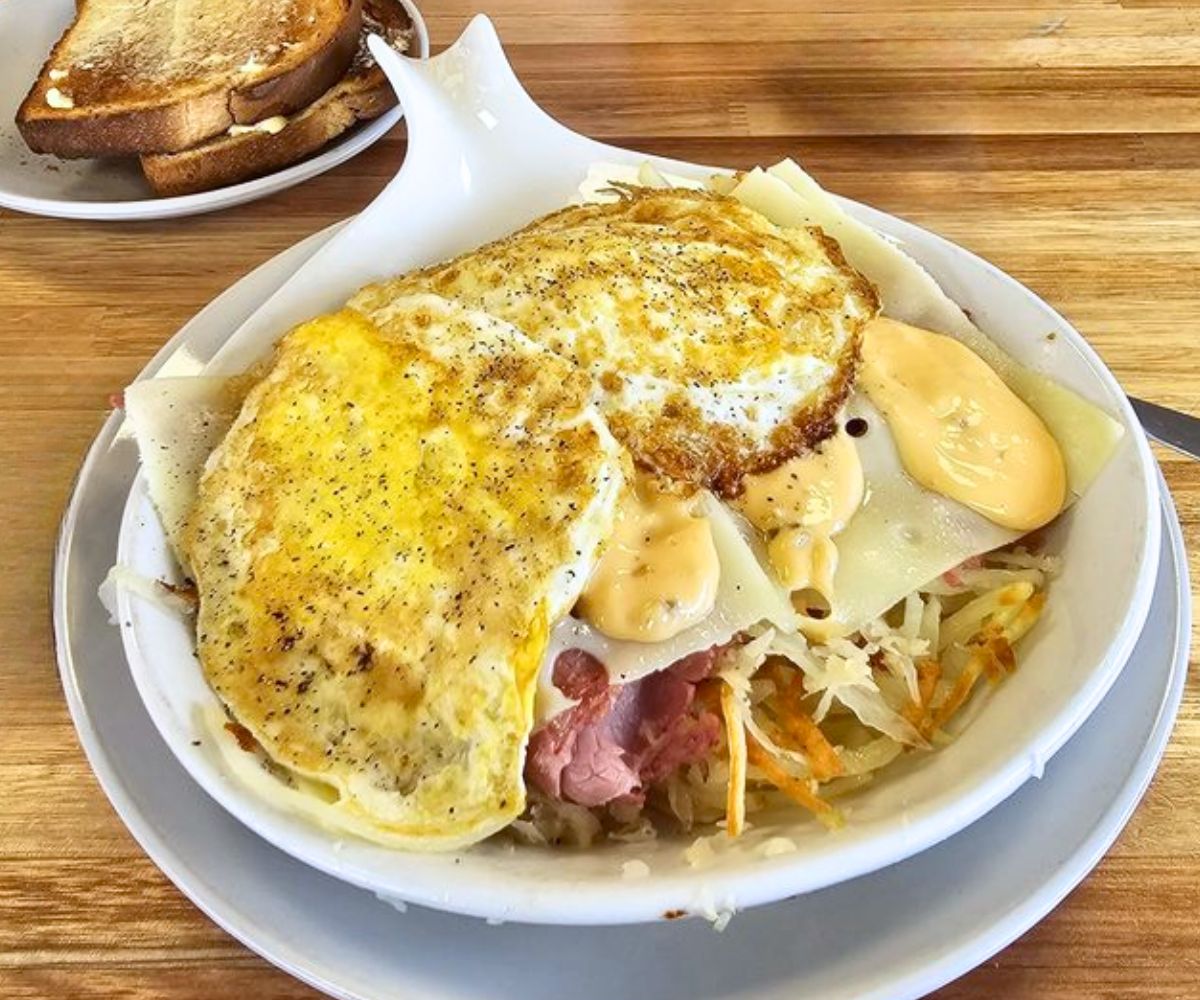 The Reuben Skillet at Jimmy's Pancake House in Bettendorf, Iowa