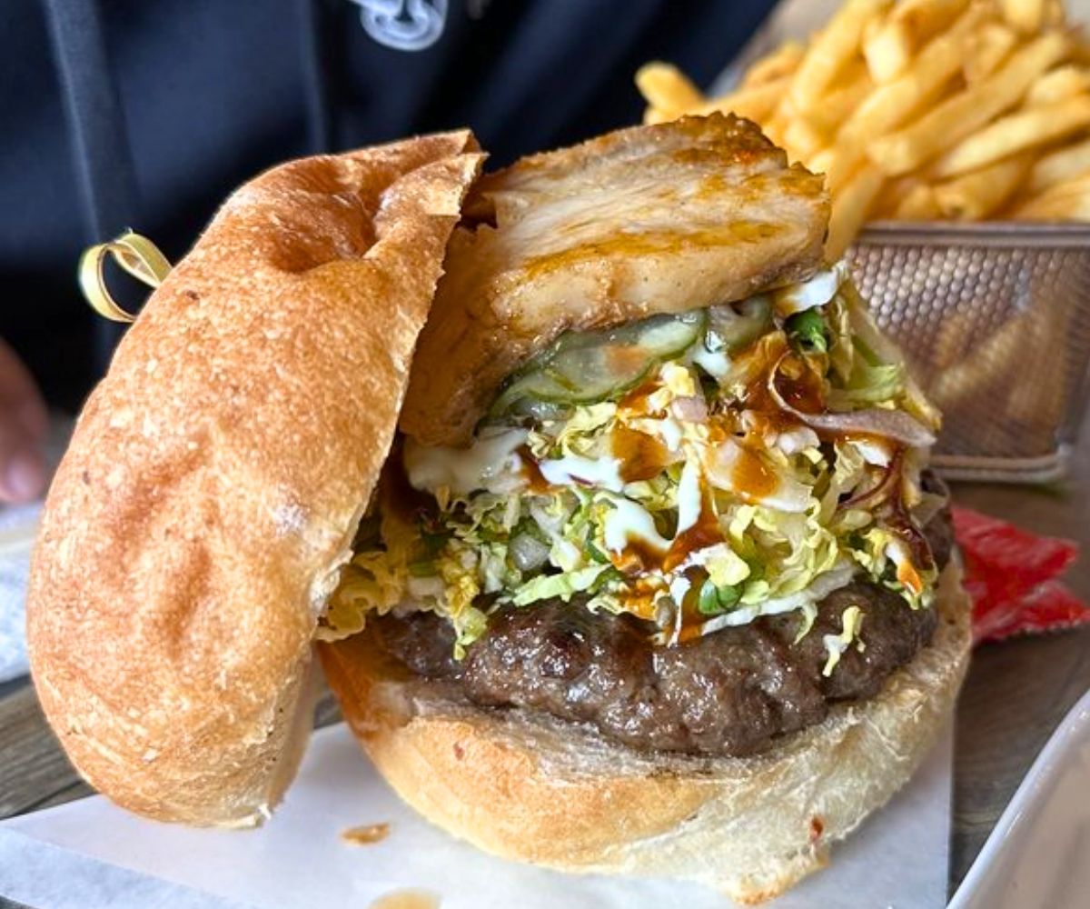 Miso Belly Burger at The Box & Burgers Eatery in Kirkland, WA