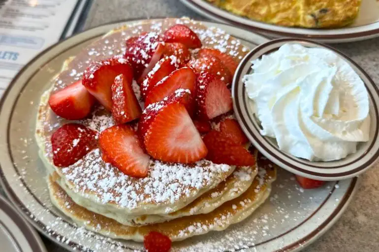 Strawberry Pancakes at Jimmy's Pancake House in Bettendorf, Iowa