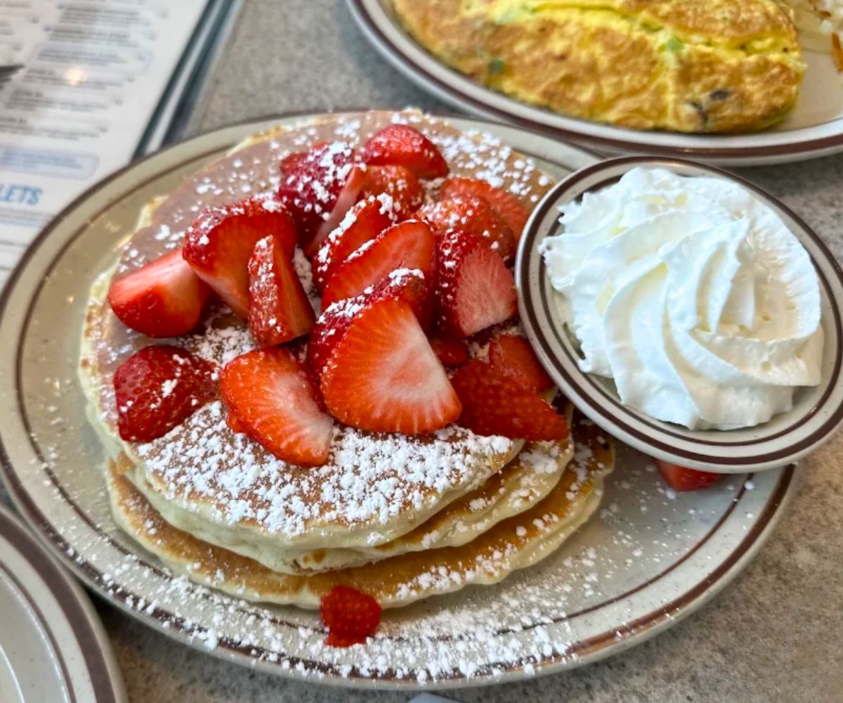 Strawberry Pancakes at Jimmy's Pancake House in Bettendorf, Iowa