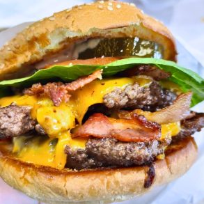 double cheese burger at Johnny's Burgers & Dogs in Tempe, Arizona