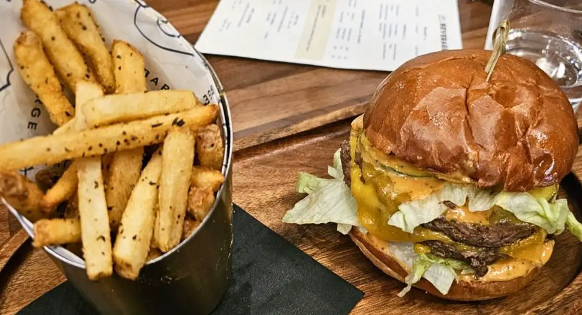 G&G Double Burger at George & Gather in Chandler, Arizona