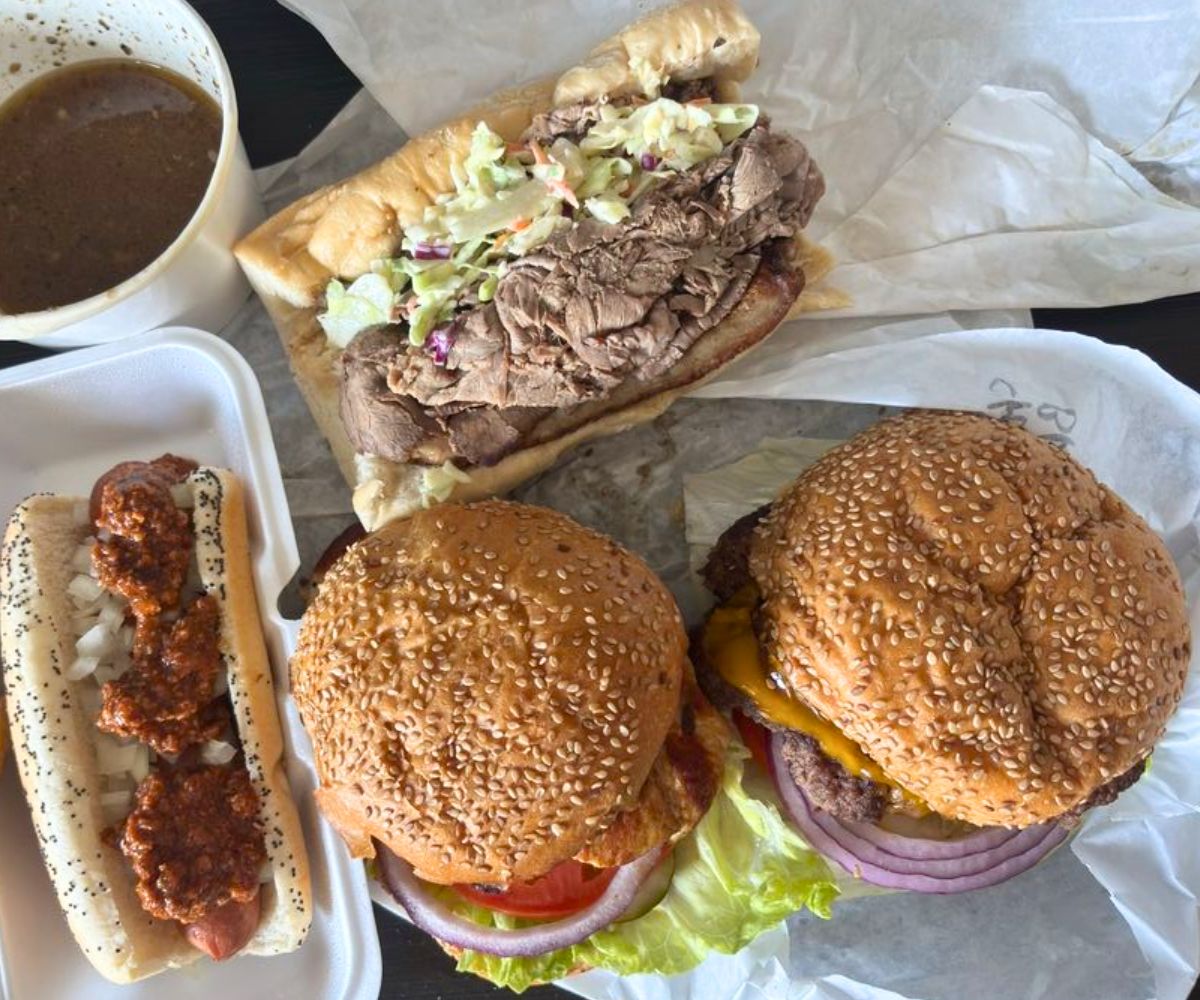 burgers and hot dogs at Johnny's Burgers & Dogs in Tempe, Arizona