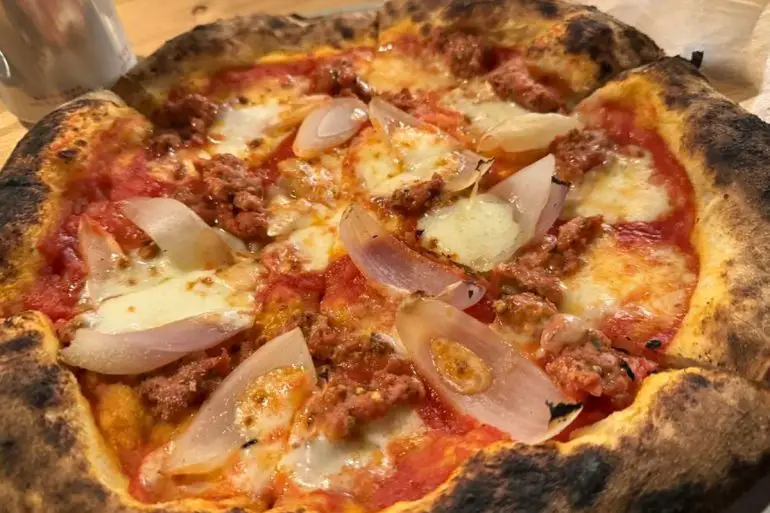 Salsiccia 2.0 Pizza at In Bocca Al Lupo in Juneau, Alaska