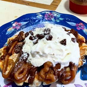 Peanut Butter Deluxe Waffle at Open Doors Coffeehouse in Johnson City, Tennessee
