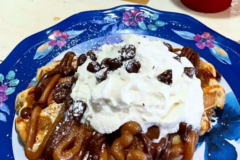 Peanut Butter Deluxe Waffle at Open Doors Coffeehouse in Johnson City, Tennessee