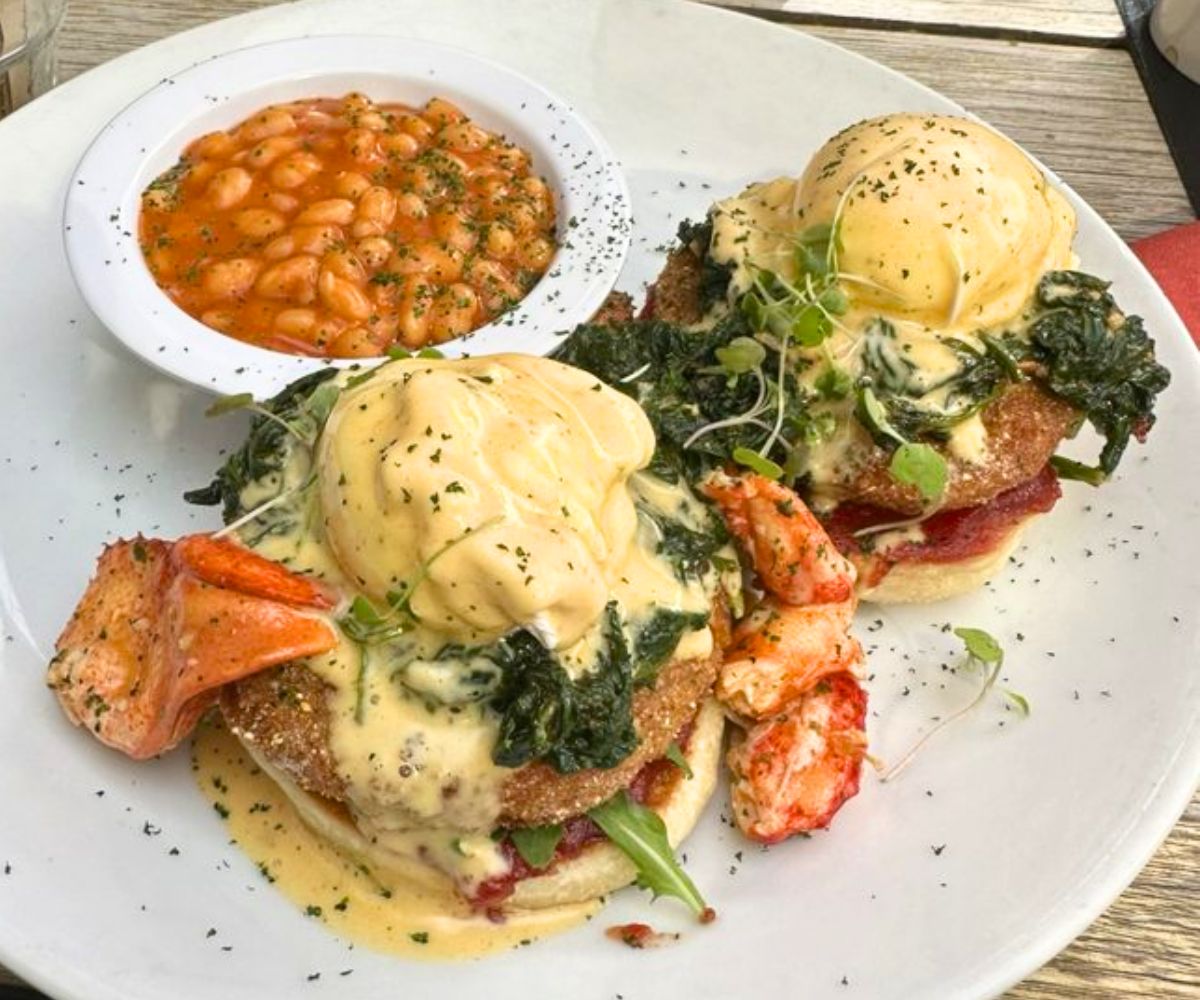 Cajun Lobster Eggs Benny at Rogue Island Local Kitchen & Bar in Providence, Rhode Island