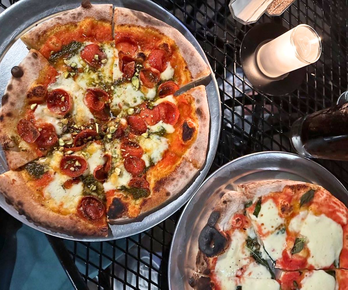 pizzas at Bella Luna Wood-Fired Pizza in Harrisonburg, Virginia