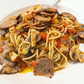 Sausage Pizzaiola at Viona's Italian Bistro in Overland Park, Kansas