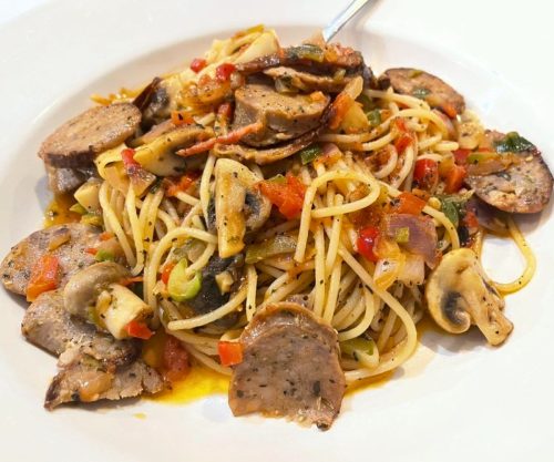 Sausage Pizzaiola at Viona's Italian Bistro in Overland Park, Kansas